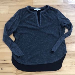 LOFT Two-Tone High Low Blouse
